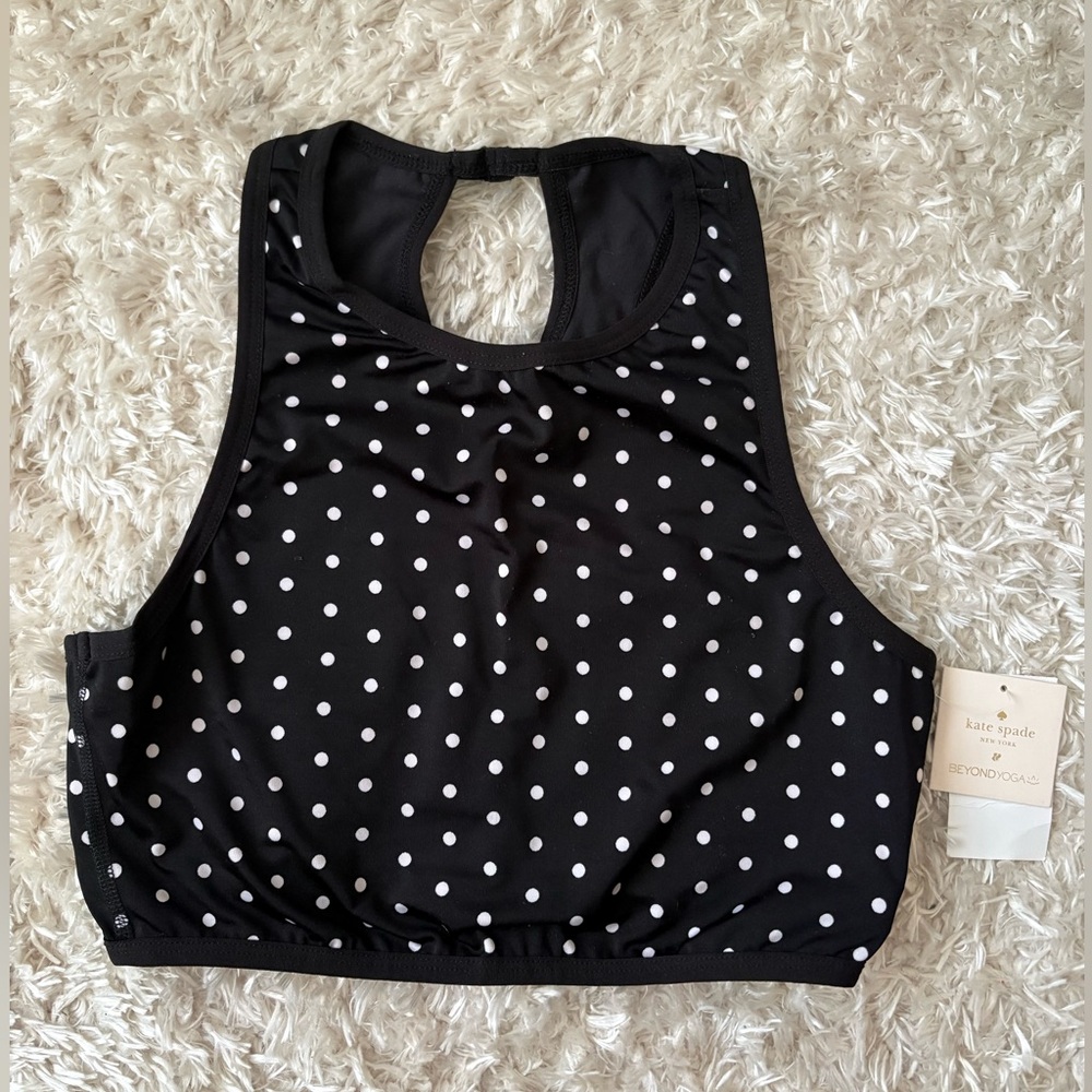 Kate Spade Black and White Polka Dot Athletic Top